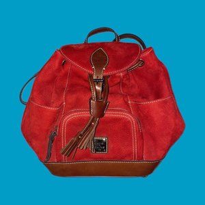 DONNEY & BOURKE M Murphy Backpack Orange Red Nubuck Leather
